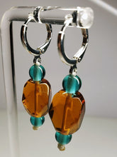 Load image into Gallery viewer, Amber - Light &amp; Turquoise Andara Crystal Earrings