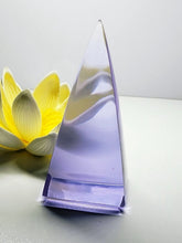 Load image into Gallery viewer, Violet - Light (color change) Andara Crystal Nubian Pyramid 3in x 1.5in