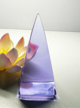 Load image into Gallery viewer, Violet - Light (color change) Andara Crystal Nubian Pyramid 3in x 1.5in