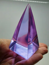 Load image into Gallery viewer, Violet - Light (color change) Andara Crystal Nubian Pyramid 3in x 1.5in