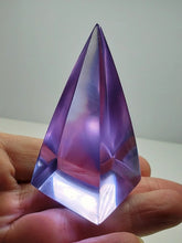Load image into Gallery viewer, Violet - Light (color change) Andara Crystal Nubian Pyramid 2.5n x 1.25in