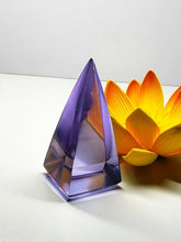 Load image into Gallery viewer, Violet - Light (color change) Andara Crystal Nubian Pyramid 2.5n x 1.25in