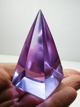 Load image into Gallery viewer, Violet - Light (color change) Andara Crystal Nubian Pyramid 2.5n x 1.25in