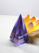 Load image into Gallery viewer, Violet - Light (color change) Andara Crystal Nubian Pyramid 2.5n x 1.25in