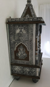 ABUNDANCE Shrine/temple/alter  Home Pooja Mandir Pure Silver Aluminum Sheets and oxidized copper accents