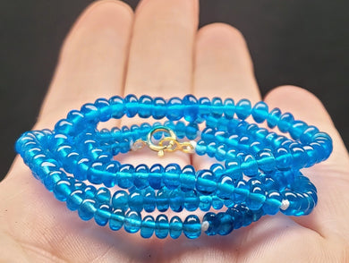 Apatite - Blue (neon) EO+ 3-6mm 18.5inch