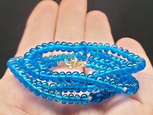 Apatite - Blue (neon) EO+ 3-6mm 18.5inch