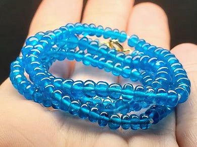 Apatite - Blue (neon) EO+ 3.5-5mm 18inch