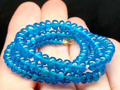 Apatite - Blue (neon) EO+ 4-6mm 17.25inch