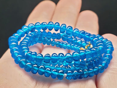 Apatite - Blue (neon) EO+ 3.5-5.5mm 18.75inch