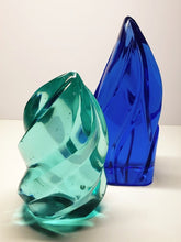 Load image into Gallery viewer, Turquoise &amp; Blue Andara Crystal Carved Pair