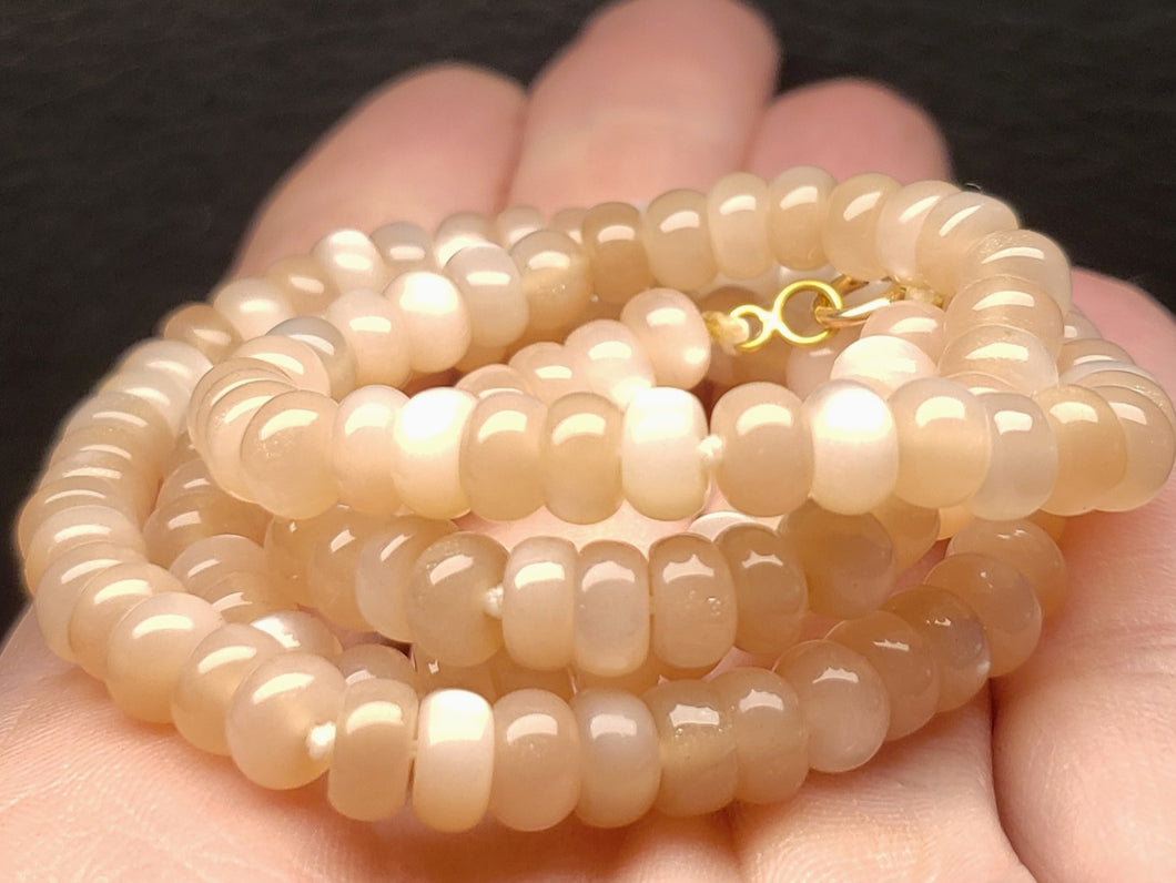 Peach Moonstone EO++ 6+mm 18.75inch