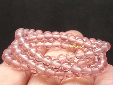 Peach Pink Andara Crystal Necklace 5mm 18inch