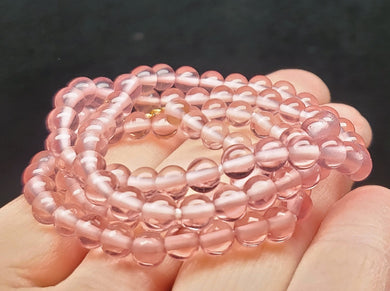 Peach Pink Andara Crystal Necklace 5mm 20.5inch