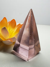 Load image into Gallery viewer, Pink (Seafoam) Andara Crystal Nubian Pyramid 3in x 1.5in