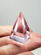 Load image into Gallery viewer, Pink Andara Crystal Nubian Pyramid 1.5in x .75in