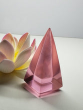 Load image into Gallery viewer, Pink (Full) Andara Crystal Nubian Pyramid 2.5in x 1.25in