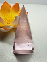 Load image into Gallery viewer, Pink (Seafoam) Andara Crystal Nubian Pyramid 2.5in x 1.25in