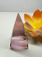 Load image into Gallery viewer, Pink (Seafoam) Andara Crystal Nubian Pyramid 2.5in x 1.25in