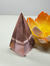 Load image into Gallery viewer, Pink (Seafoam) Andara Crystal Nubian Pyramid 2.5in x 1.25in