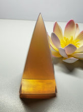 Load image into Gallery viewer, Opalesence - Pink Andara Crystal Nubian Pyramid 3in x 1.5in