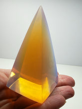 Load image into Gallery viewer, Opalesence - Pink Andara Crystal Nubian Pyramid 3in x 1.5in