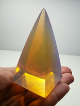 Load image into Gallery viewer, Opalesence - Pink Andara Crystal Nubian Pyramid 3in x 1.5in