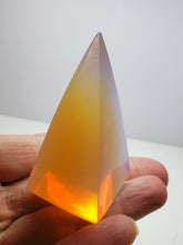 Load image into Gallery viewer, Opalesence - Pink Andara Crystal Nubian Pyramid 2.5in x 1.25in