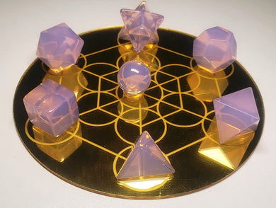 Andara Crystal Sacred Geometry Set Pink Opalescent