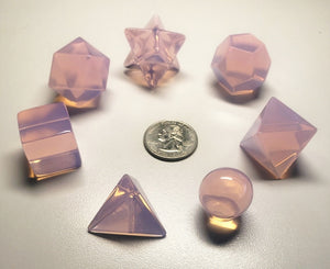 Andara Crystal Sacred Geometry Set Pink Opalescent