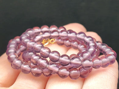 Purple Andara Crystal Necklace 5mm 18inch