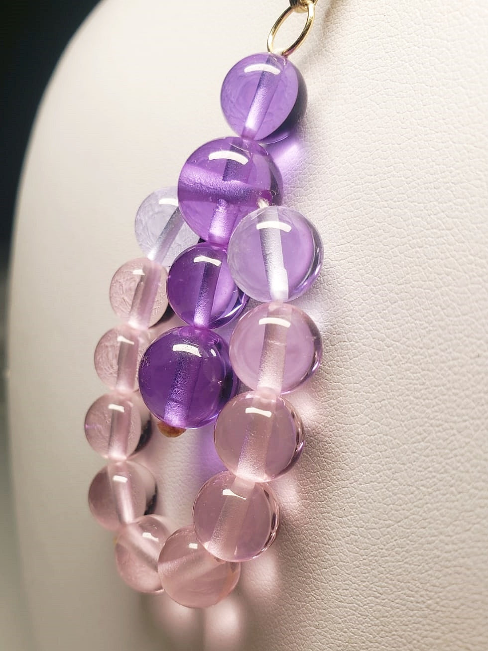 Pink Violet Healing Flame Andara Crystal Pendant
