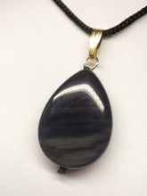 Load image into Gallery viewer, Obsidian - Rainbow Therapeutic Pendant A