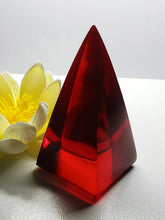 Load image into Gallery viewer, Red (Deep) Andara Crystal Nubian Pyramid 3in x 1.5in