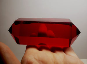 Red - Deep Double Terminated Polished Andara Crystal Wand