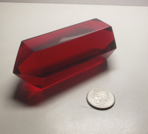 Red - Deep Double Terminated Polished Andara Crystal Wand
