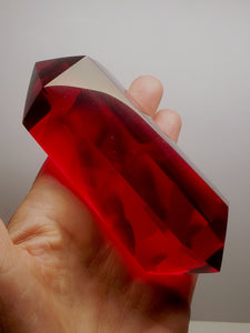 Red - Deep Double Terminated Polished Andara Crystal Wand