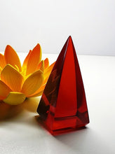 Load image into Gallery viewer, Red (Deep) Andara Crystal Nubian Pyramid 2.5in x 1.25in