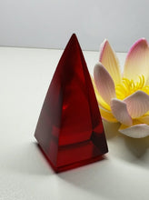 Load image into Gallery viewer, Red (Deep) Andara Crystal Nubian Pyramid 2.5in x 1.25in