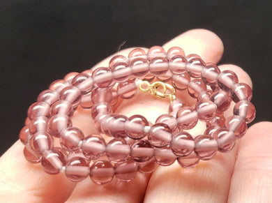 Reddish Purple Andara Crystal Necklace 5mm 16.5inch