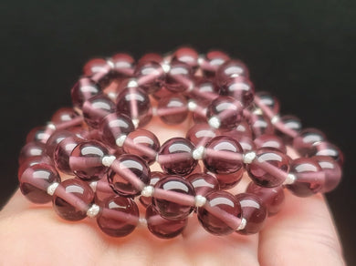 Reddish Purple Andara Crystal Necklace 8mm 24inch