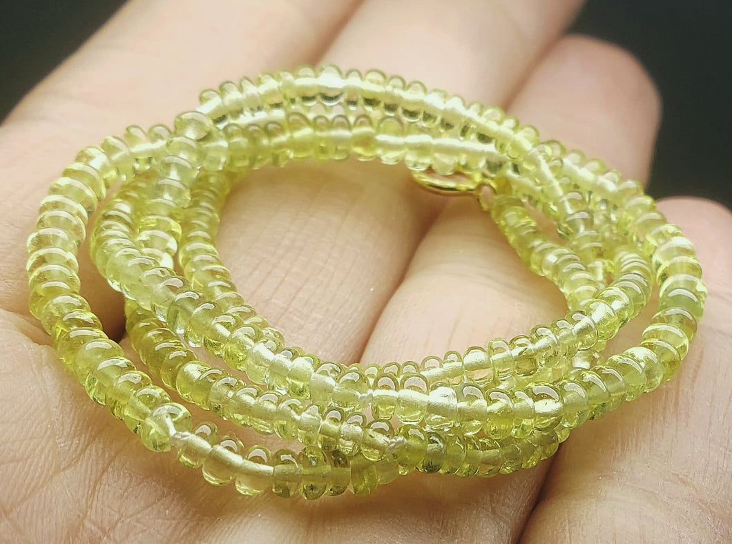 Sapphire - Green EO+ 3-4.5mm 17inch 43.2ct