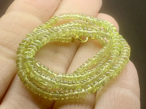 Sapphire - Green EO+ 3-4mm 16inch 44.45ct
