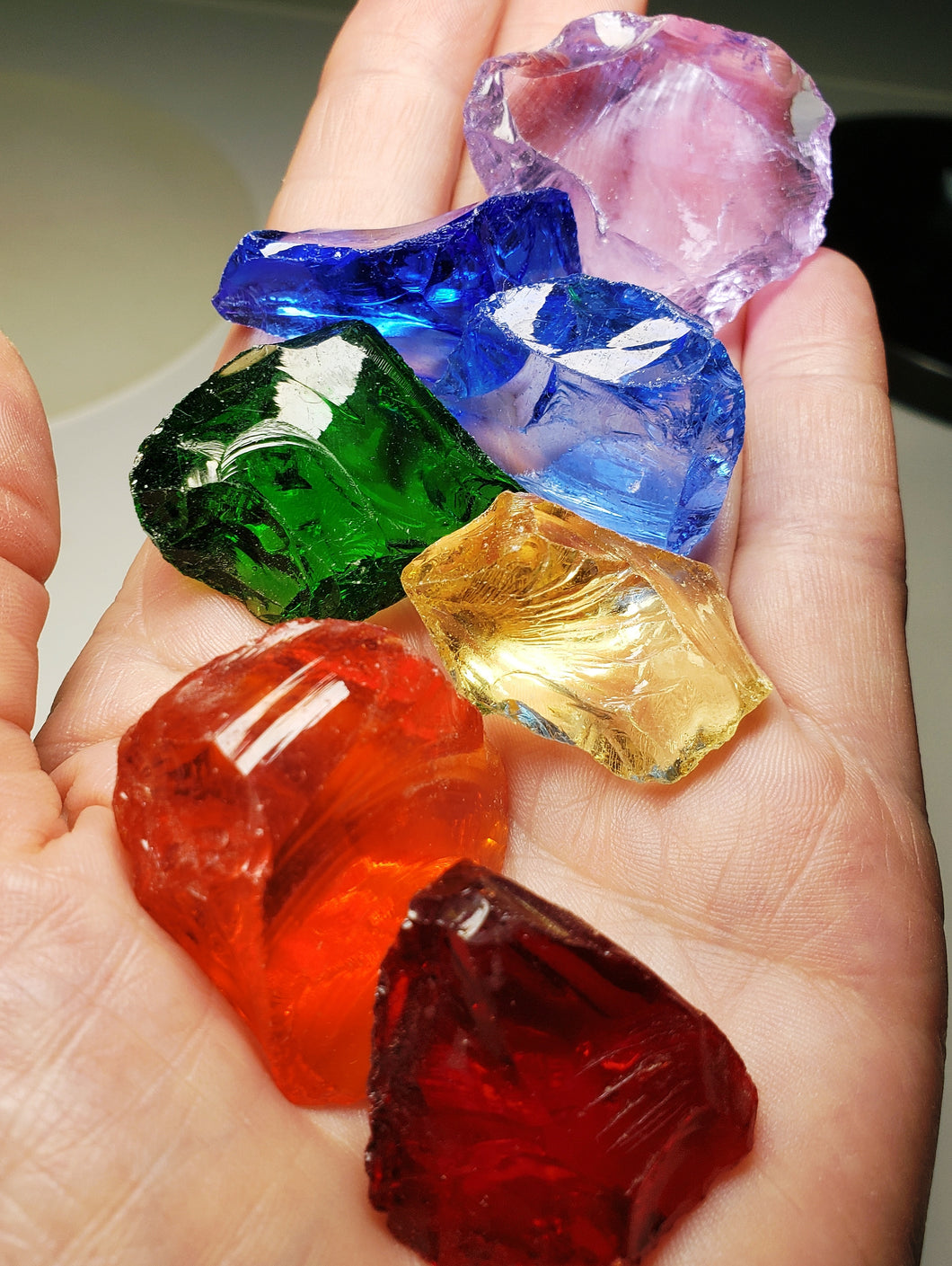Traditional Andara Crystal Bundle chakra colors 88.25g