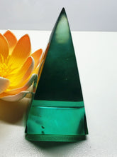 Load image into Gallery viewer, Teal w/ Earth Shaman Andara Crystal Nubian Pyramid 3in x 1.5in