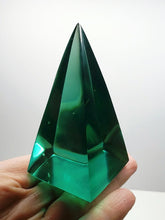 Load image into Gallery viewer, Teal w/ Earth Shaman Andara Crystal Nubian Pyramid 3in x 1.5in