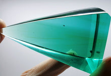 Load image into Gallery viewer, Teal w/ Earth Shaman Andara Crystal Nubian Pyramid 3in x 1.5in