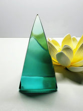 Load image into Gallery viewer, Teal Andara Crystal Nubian Pyramid 3in x 1.5in