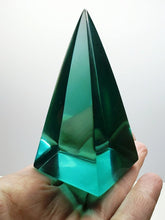 Load image into Gallery viewer, Teal Andara Crystal Nubian Pyramid 3in x 1.5in