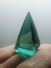 Load image into Gallery viewer, Teal Andara Crystal Nubian Pyramid 1.5in x .75in